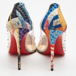 Christian Louboutin Multicolor Printed Lurex Fabric and PVC Degrastrass Pumps Size 39.5