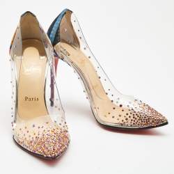 Christian Louboutin Multicolor Printed Lurex Fabric and PVC Degrastrass Pumps Size 39.5