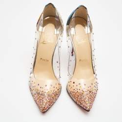Christian Louboutin Multicolor Printed Lurex Fabric and PVC Degrastrass Pumps Size 39.5