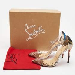 Christian Louboutin Multicolor Printed Lurex Fabric and PVC Degrastrass Pumps Size 39.5