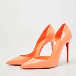 Christian Louboutin Orange Patent Leather Iriza Pumps Size 37.5