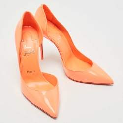 Christian Louboutin Orange Patent Leather Iriza Pumps Size 37.5