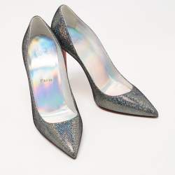 Pre Owned Christian Louboutin Multicolor Laminated Suede Disco Queen Kate Pumps Size 38