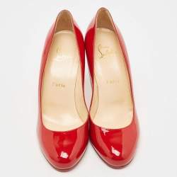 Christian Louboutin Red Patent Leather Simple Pumps Size 37