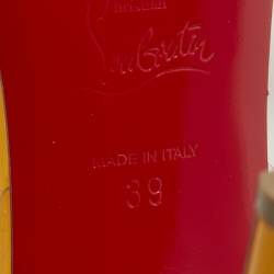 Pre Owned Christian Louboutin Light Orange Patent Leather and PVC Jonatina Sandals Size 39