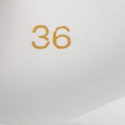 مملوكة مسبقًا Christian Louboutin White Leather Logo Platform Slides Size 36