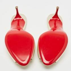 مملوكة مسبقًا Christian Louboutin Gold Leather Me Dolly Slide Sandals Size 37