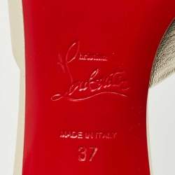 مملوكة مسبقًا Christian Louboutin Gold Leather Me Dolly Slide Sandals Size 37