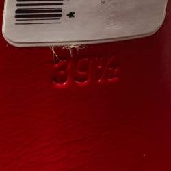 Pre Owned Christian Louboutin Black Patent Leather and Fur Slide Sandals Size 39.5