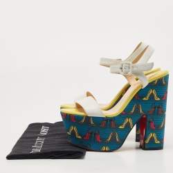 Pre Owned Christian Louboutin White Leather Bella Tige Sandals Size 37