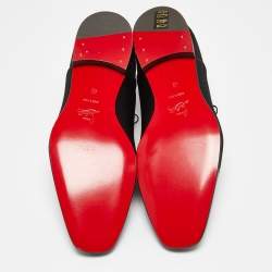 Pre Owned Christian Louboutin Black Mesh Leather Greggo Lace Up Oxfords Size 40