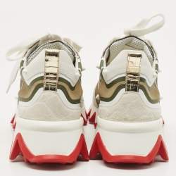 Pre Owned Christian Louboutin  Two Tone Leather and Mesh Sharkina Sneakers Size 40