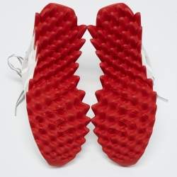 Pre Owned Christian Louboutin White Leather and Mesh Loubishark Sneakers Size 36