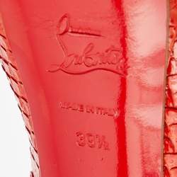 Christian Louboutin Orange Python Lady Peep Pumps Size 39.5