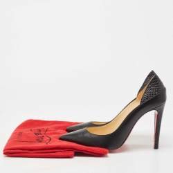 Pre Owned Christian Louboutin Black Leather Maastricht Pumps Size 40