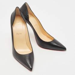 Pre Owned Christian Louboutin Black Leather Maastricht Pumps Size 40