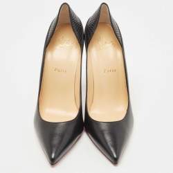 Pre Owned Christian Louboutin Black Leather Maastricht Pumps Size 40