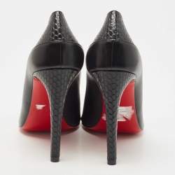 Pre Owned Christian Louboutin Black Leather Maastricht Pumps Size 40