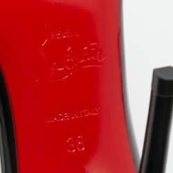 Christian Louboutin Black Patent Leather Iriza D'orsay Pointed Toe Pumps Size 38