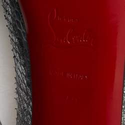 Pre Owned Christian Louboutin Grey/Silver Python Lady Peep Pumps Size 40