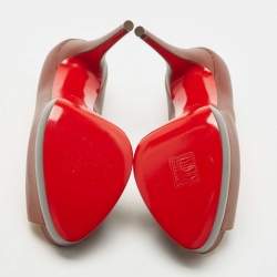 Pre Owned Christian Louboutin Brown Leather Altadama Pumps Size 39.5