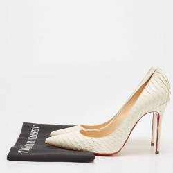 Christian Louboutin Off White Python Kate Pumps Size 38.5