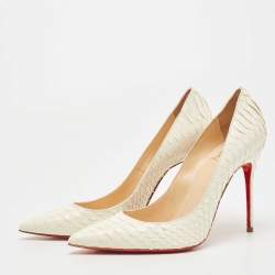 Christian Louboutin Off White Python Kate Pumps Size 38.5