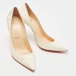 Christian Louboutin Off White Python Kate Pumps Size 38.5