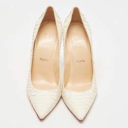 Christian Louboutin Off White Python Kate Pumps Size 38.5