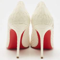 Christian Louboutin Off White Python Kate Pumps Size 38.5