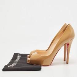 Christian Louboutin Beige Patent Very Prive Pumps Size 38
