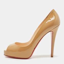 Christian Louboutin Beige Patent Very Prive Pumps Size 38