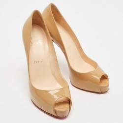 Christian Louboutin Beige Patent Very Prive Pumps Size 38
