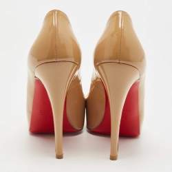 Christian Louboutin Beige Patent Very Prive Pumps Size 38