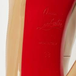 Christian Louboutin Beige Patent Very Prive Pumps Size 38