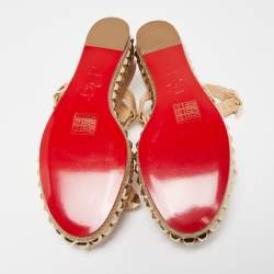 Christian Louboutin Beige Patent Leather Cataclou Sandals Size 36