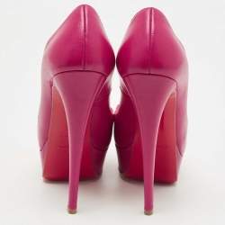 مملوكة مسبقًا Christian Louboutin Purple Leather Lady Peep Pumps Size 35