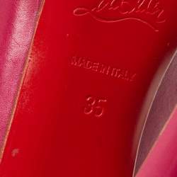 مملوكة مسبقًا Christian Louboutin Purple Leather Lady Peep Pumps Size 35