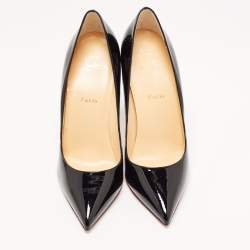 Christian Louboutin Black Patent Leather Pigalle Pointed Toe Pumps Size 40