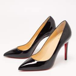 Christian Louboutin Black Patent Leather Pigalle Pointed Toe Pumps Size 40