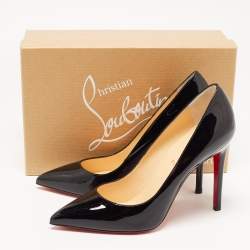 Christian Louboutin Black Patent Leather Pigalle Pointed Toe Pumps Size 40