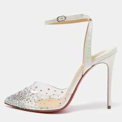 Christian Louboutin SPIKAQUEEN 100 PVC Crystal Strass Sandals