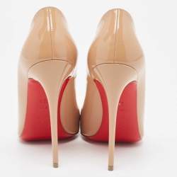 Pre Owned Christian Louboutin Beige Patent So Kate Pumps Size 38.5