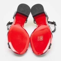 Pre Owned Christian Louboutin Multicolor Patent Leather Mondiri Sandals Size 38