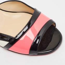 Pre Owned Christian Louboutin Multicolor Patent Leather Mondiri Sandals Size 38