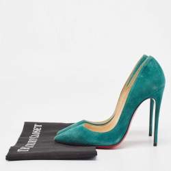 Pre Owned Christian Louboutin Green Suede So Kate Pumps Size 35.5