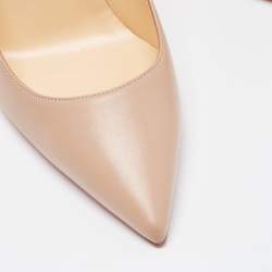مملوكة مسبقًا Christian Louboutin Beige Leather So Kate Pumps Size 39.5 