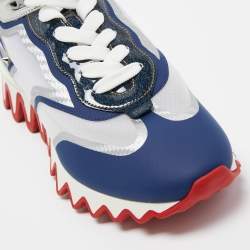 Pre Owned Christian Louboutin Multicolor Leather and Mesh Sharkina Sneakers Size 39