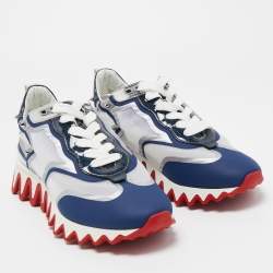 Pre Owned Christian Louboutin Multicolor Leather and Mesh Sharkina Sneakers Size 39
