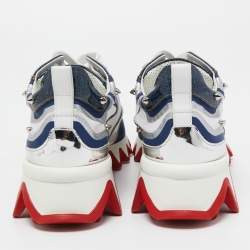 Pre Owned Christian Louboutin Multicolor Leather and Mesh Sharkina Sneakers Size 39